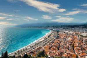 Promenade des Anglais and Baie des Anges in Nice, French Riviera